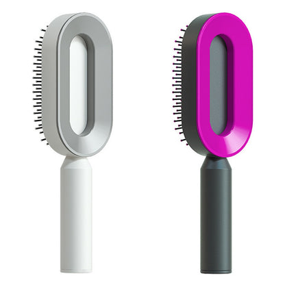 Self Cleaning Hair Brush For Women One-key Cleaning