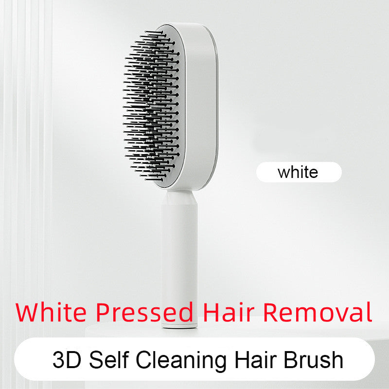 Self Cleaning Hair Brush For Women One-key Cleaning