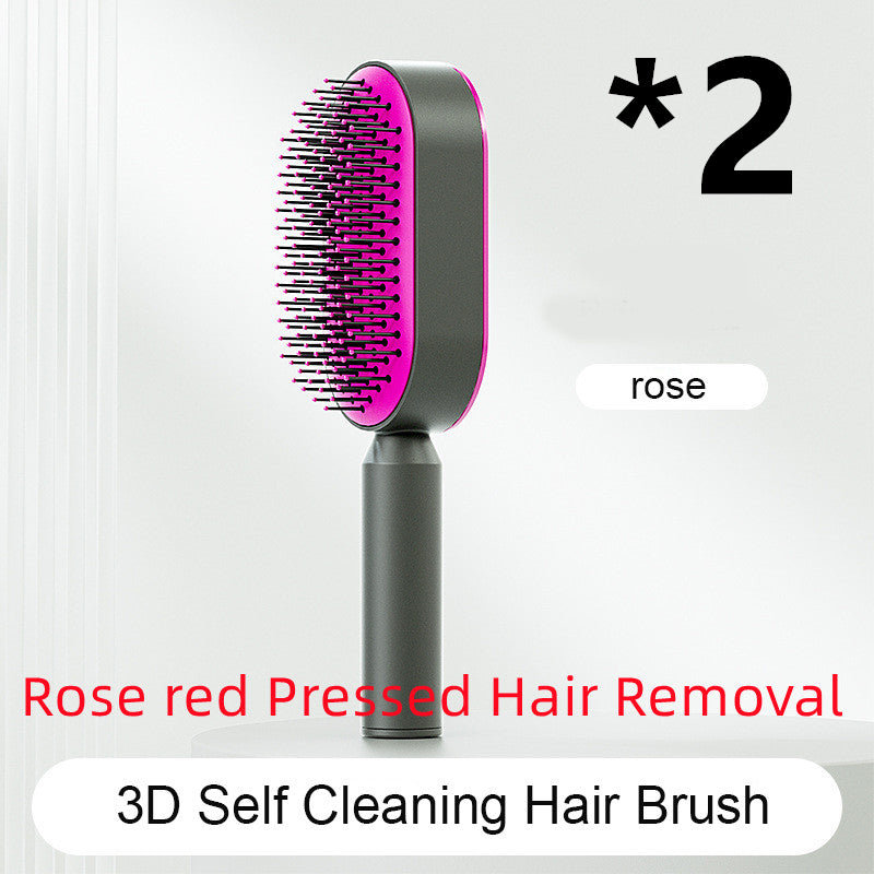 Self Cleaning Hair Brush For Women One-key Cleaning