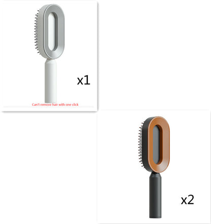 Self Cleaning Hair Brush For Women One-key Cleaning