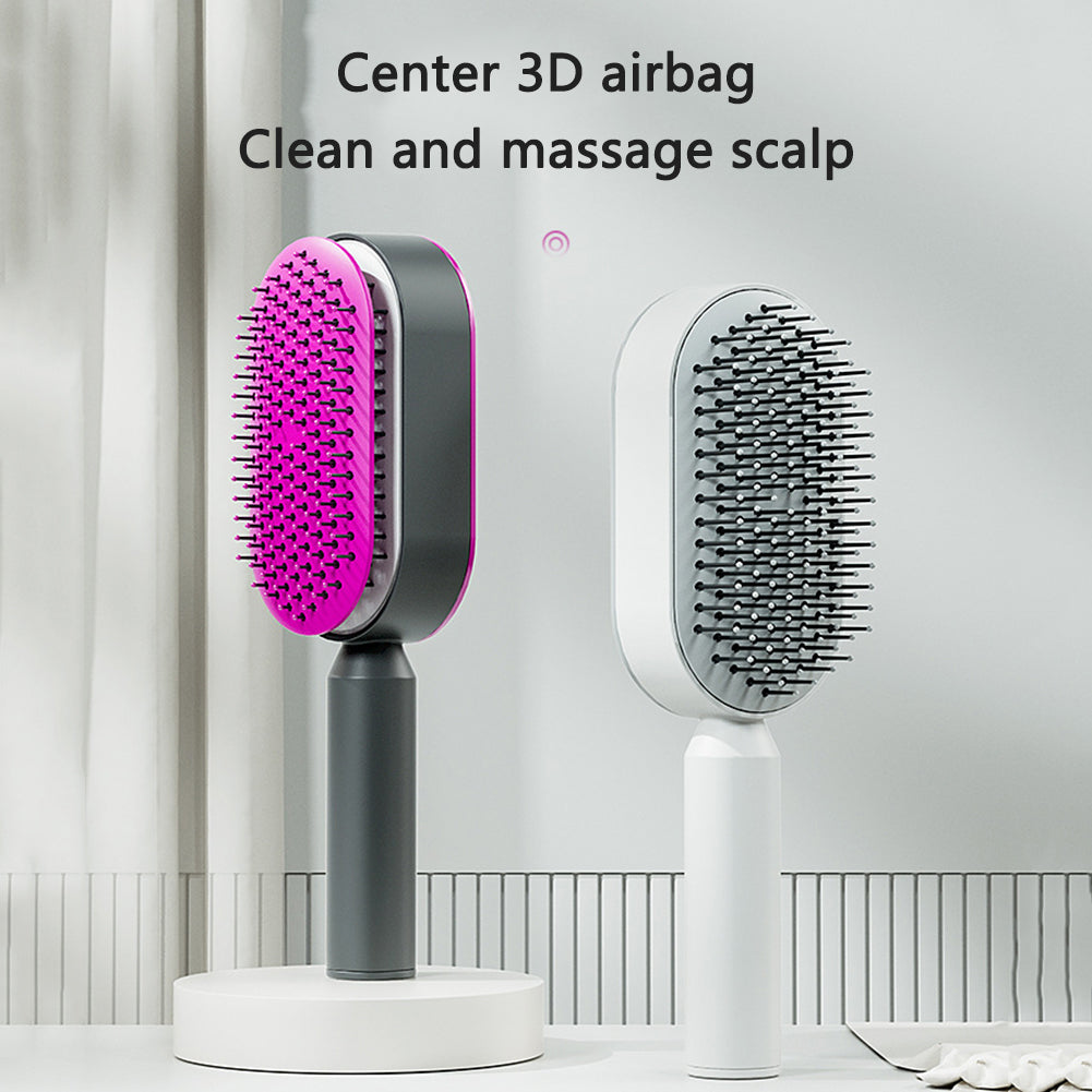 Self Cleaning Hair Brush For Women One-key Cleaning