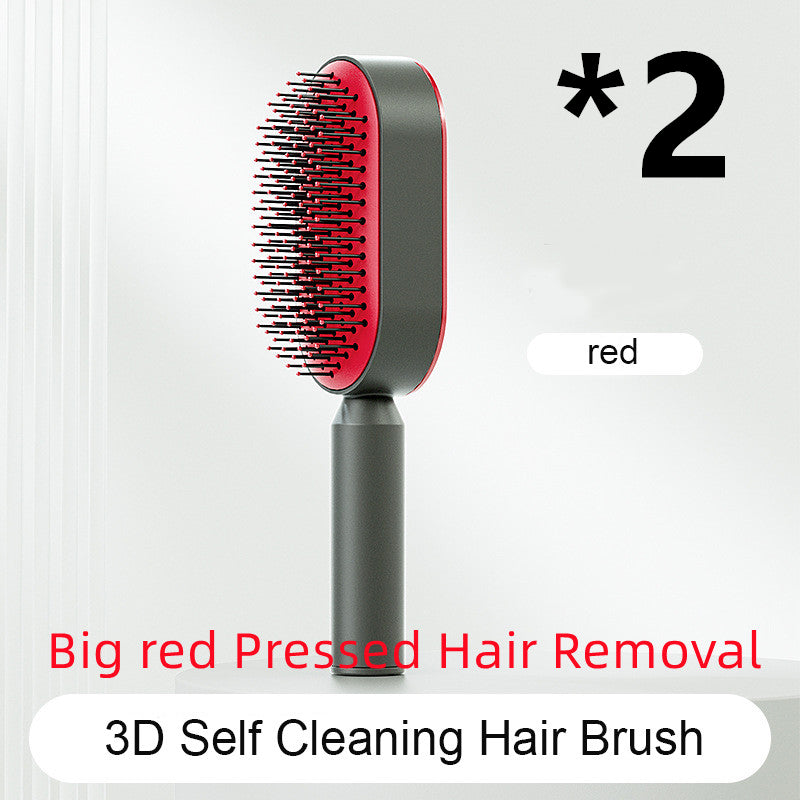 Self Cleaning Hair Brush For Women One-key Cleaning