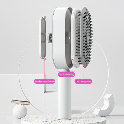 Self Cleaning Hair Brush For Women One-key Cleaning